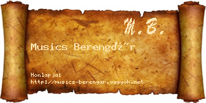 Musics Berengár névjegykártya